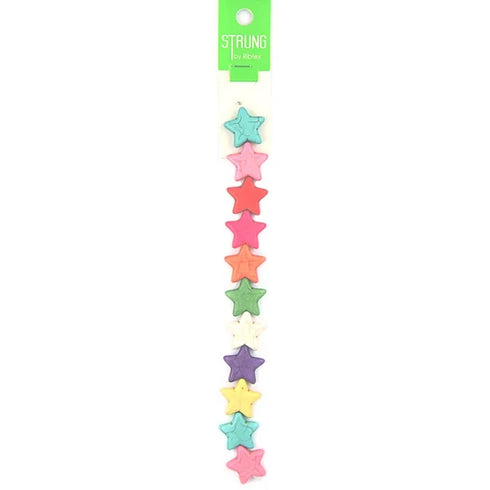 18mm Stone Star Shape Strung Beads